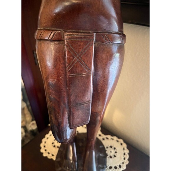 Vintage Hand Carved Wooden African Woman - Picture 4 of 12